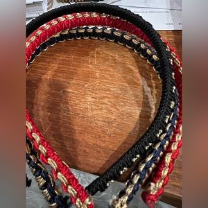 Headbands (3) - black, red & blue with gold